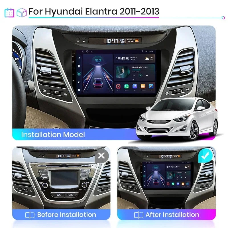Radio Pantalla Carplay para Hyundai Elantra Avante MD I35 2011-2013